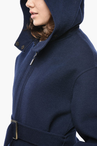 EMPORIO Cappotto Full Zip con Cappuccio e Cintura