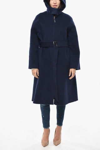 EMPORIO Cappotto Full Zip con Cappuccio e Cintura