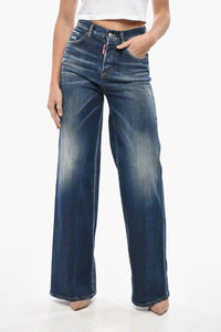 Denim Wide-Leg Traveller-Fit Jeans Dark Wash 30cm