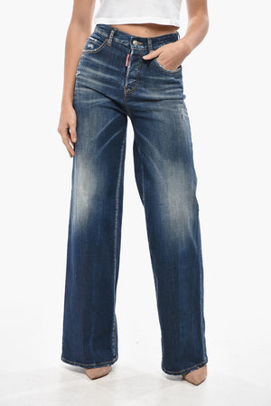 Denim Wide-Leg Traveller-Fit Jeans Dark Wash 30cm