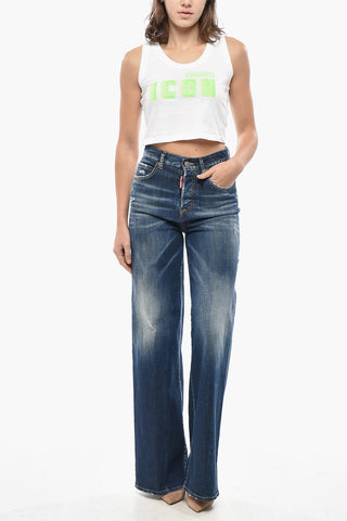 Denim Wide-Leg Traveller-Fit Jeans Dark Wash 30cm