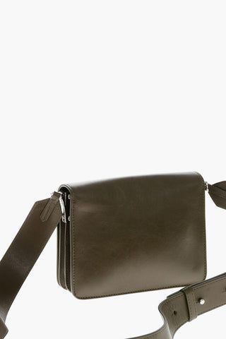 Borsa a Tracolla in Pelle con Monogram in Metallo Argentato