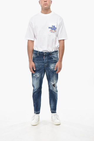 Bro Fit Jeans aus Delavè-Denim mit 15 cm ausgefranstem Saum