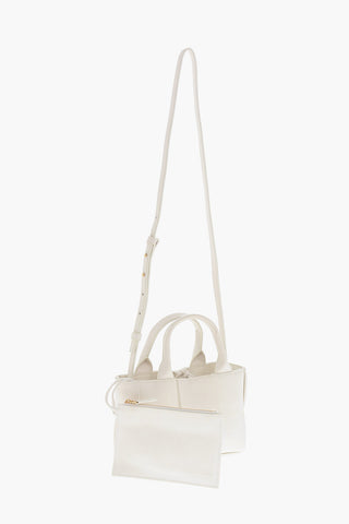 Woven Leather Mini Tote Bag with Removable Strap