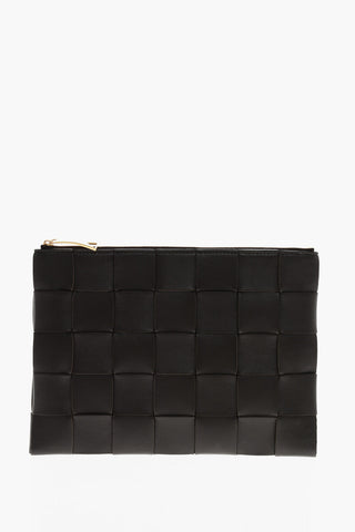 Leder-Clutch mit Reißverschluss
