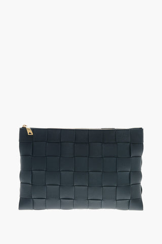 Pouch Aus Geflochtenem Leder Mit Reißverschluss