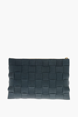 Pouch Aus Geflochtenem Leder Mit Reißverschluss