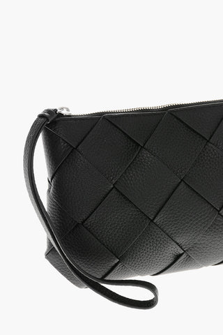 Pouch in Pelle intrecciata con Zip