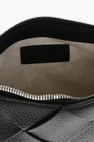 Pouch in Pelle intrecciata con Zip