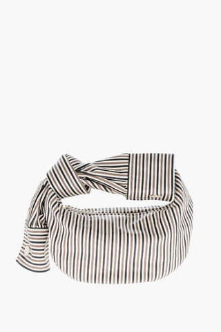 Borsa Hobo in Pelle a Righe con Nodo