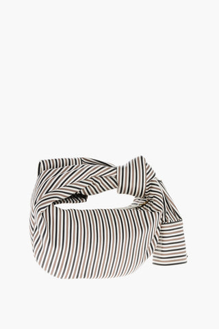 Borsa Hobo in Pelle a Righe con Nodo
