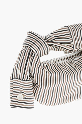 Borsa Hobo in Pelle a Righe con Nodo