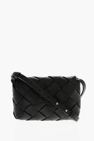 Braided Leather Mini Pouch With Zip