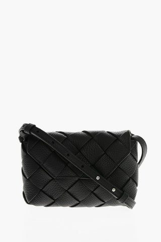 Mini Pouch in Pelle intrecciata con Zip