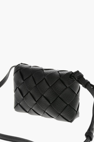 Mini Pouch in Pelle intrecciata con Zip