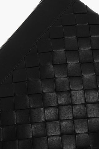 Woven Leather Pouch with Zip