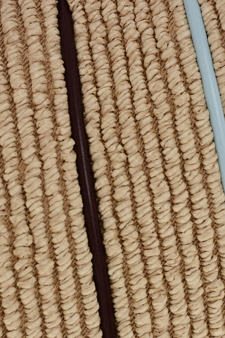 Raffia-Handtasche mit Lederbesätzen
