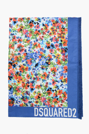 Lightweight Cotton Beach Towel with Floral Pattern