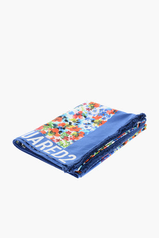 Lightweight Cotton Beach Towel with Floral Pattern