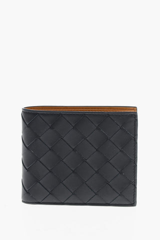 Braided Leather Wallet with Contrasting Inner