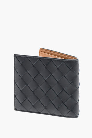 Braided Leather Wallet with Contrasting Inner