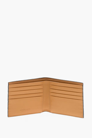 Braided Leather Wallet with Contrasting Inner