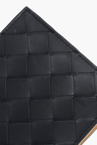 Braided Leather Wallet with Contrasting Inner