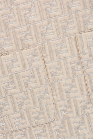 Zweifarbiges Trapez-Kleid mit metallisiertem Monogramm