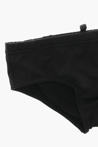 ICON Solid-Color Swim Brief with Contrasting Print