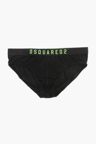 Slip in Tinta Unita con Logo a Contrasto