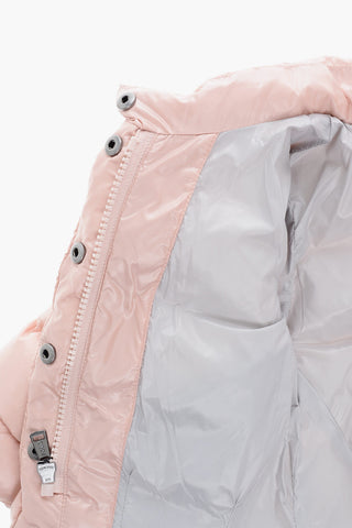 Quilted Down Jacket with Snap Buttons