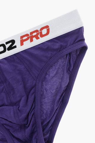 Solid-Color Briefs with Logo Elastic Band