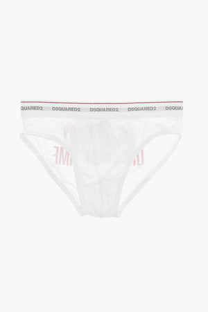 Stretch Cotton Briefs with Contrast Print