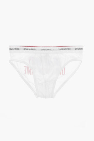Stretch Cotton Briefs with Contrast Print