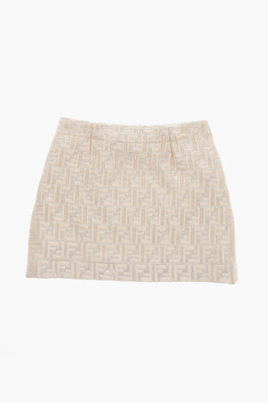 Zweifarbiger Rock mit metallisiertem Monogramm