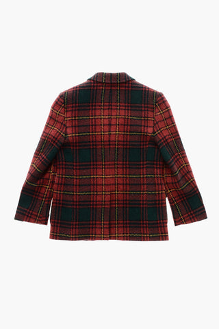 Wollblazer mit Karomuster und 3 Knöpfen