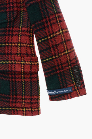 Wollblazer mit Karomuster und 3 Knöpfen