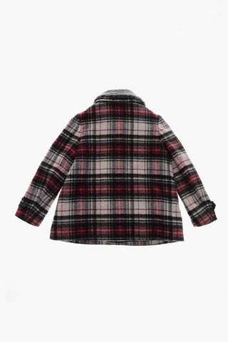Wool-Blend Plaid Coat GIGLIOLA with Faux-Fur Detail
