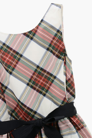 Vestito a Quadri Svasato con Cintura