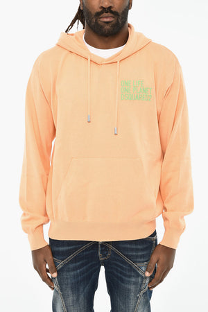 Hoodie aus Baumwolle mit seitlicher Stickerei