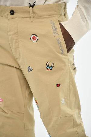 Pantaloni Chino in Gabardina di Cotone