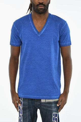 T-shirt Scollo a V In Cotone