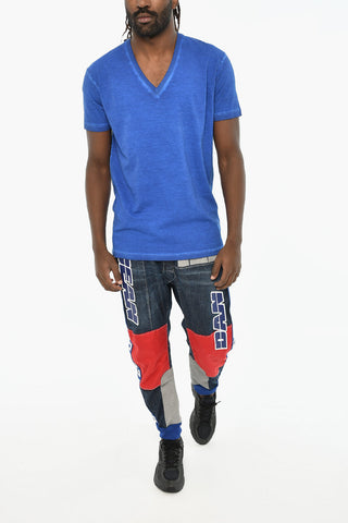 T-shirt Scollo a V In Cotone