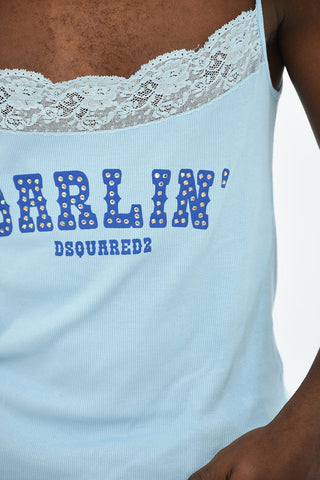 Rippen-Top mit Spitze