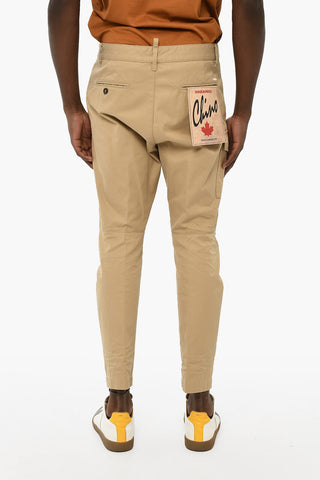Cotton Cargo Pants with Contrasting Buttons