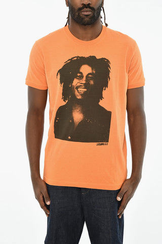 T-Shirt Girocollo in Cotone con Stampa