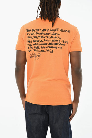 T-Shirt Girocollo in Cotone con Stampa
