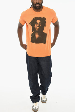 T-Shirt Girocollo in Cotone con Stampa