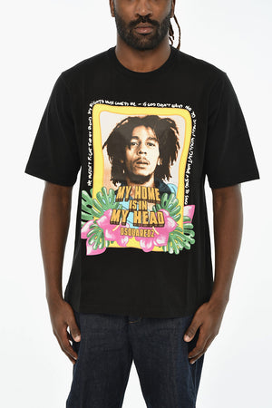 T-Shirt mit Rundhalsausschnitt aus Baumwolle mit Druck
