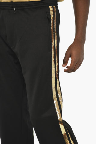 Wide-Leg Trousers With Sequin Side Band